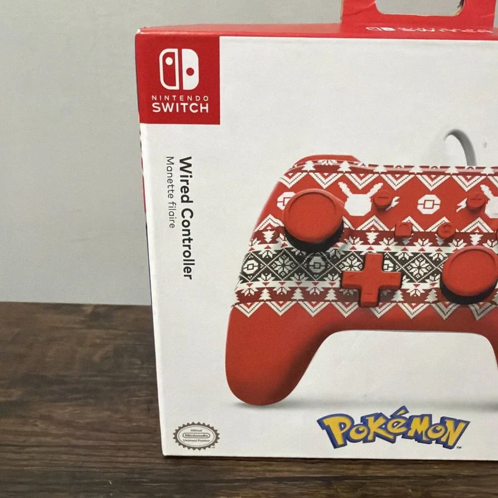 NEW PowerA Wired Nintendo Switch Controller: Pokémon Holiday Sweater Pikachu